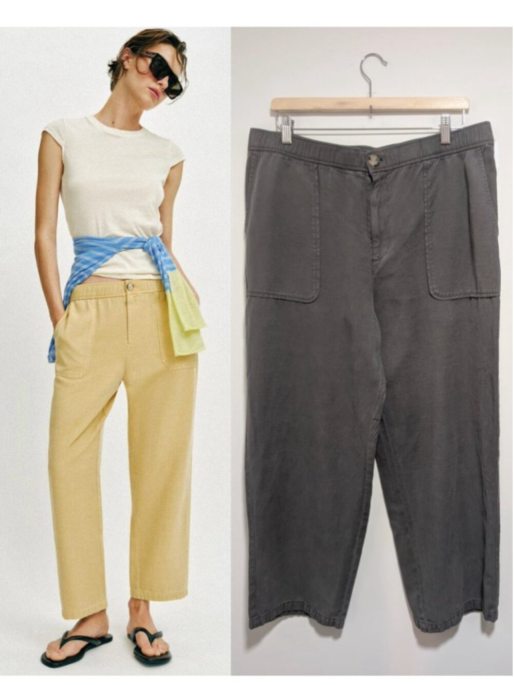 Zara | Relaxed fit high-waisted trousers in charcoal grey